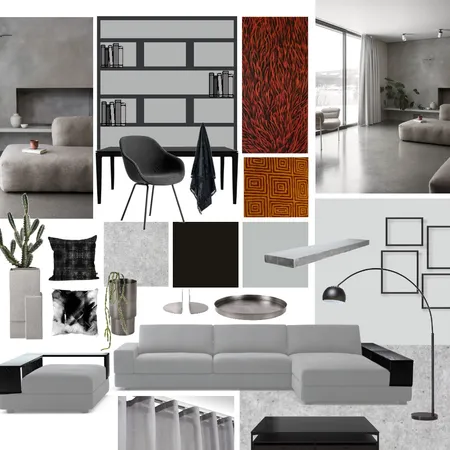 Moody Monochromatic Interior Design Mood Board by Leesa Chalker on Style Sourcebook