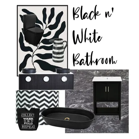 Black n' White Bathroom Interior Design Mood Board by Nayla Dyandra on Style Sourcebook