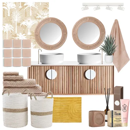 Dusk and Mustard Bathroom Interior Design Mood Board by CandiceLocklee on Style Sourcebook