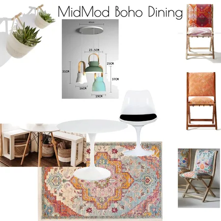 MidMod Boho Dining Interior Design Mood Board by PureJoy on Style Sourcebook