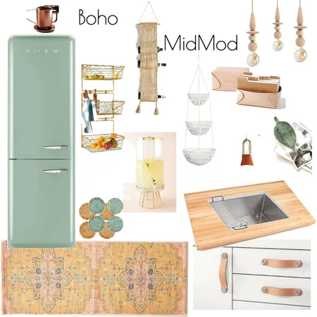 Boho MidMod Kitchen Interior Design Mood Board by PureJoy on Style Sourcebook