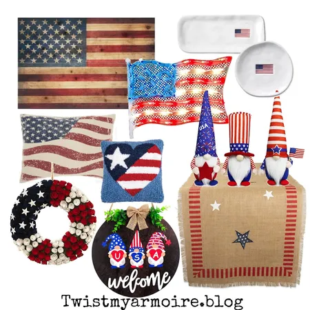 Red, White & Blue Interior Design Mood Board by Twist My Armoire on Style Sourcebook