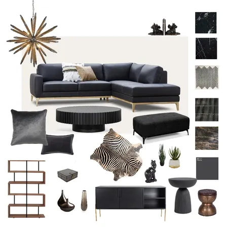 Charcoal Mono Living room Interior Design Mood Board by ruthxospa on Style Sourcebook