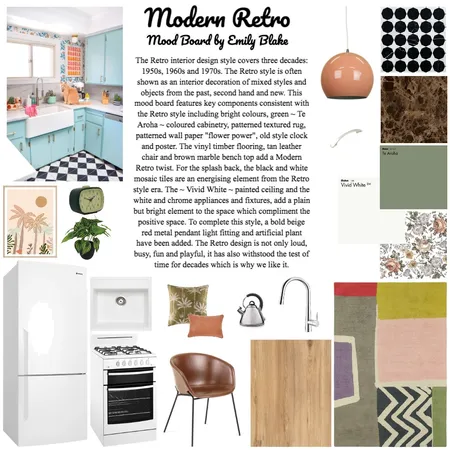 Modern Retro Interior Design Mood Board by Emjay Blake on Style Sourcebook