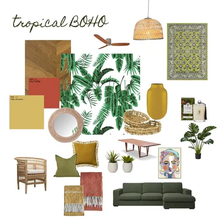 tropical Boho Interior Design Mood Board by E Coetsee on Style Sourcebook
