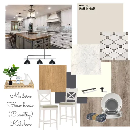 Modern Farmhouse (Country) Kitchen Interior Design Mood Board by wbirkett on Style Sourcebook