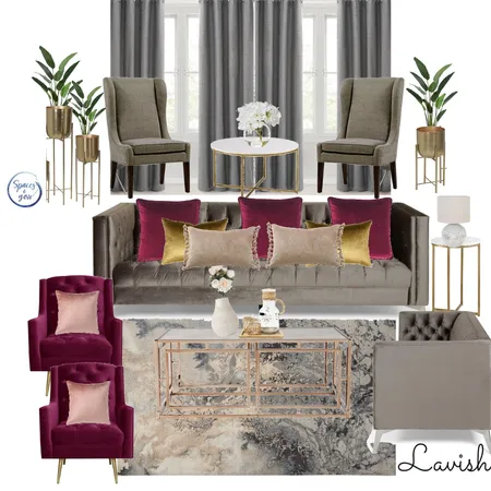 Lavish and Elegant living Room Interior Design Mood Board by Spaces&You on Style Sourcebook