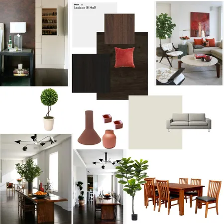 dark wood and red Interior Design Mood Board by jessytruong on Style Sourcebook