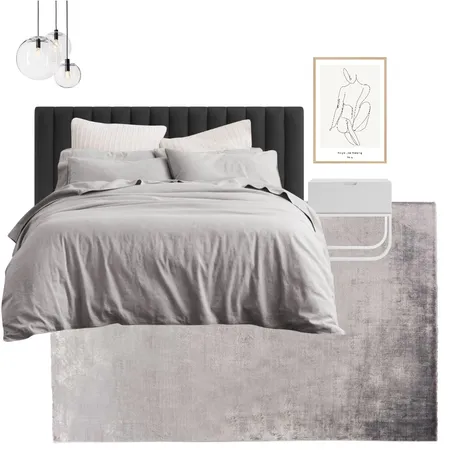 Monochrome bedroom Interior Design Mood Board by Thediydecorator on Style Sourcebook