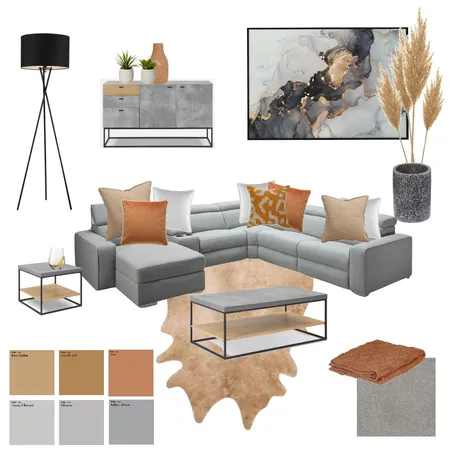 Burnt Orange Living Room Interior Design Mood Board by AV Design on Style Sourcebook