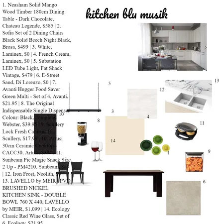 kitchen blu music Interior Design Mood Board by svetlana karpova on Style Sourcebook