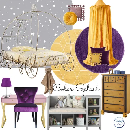 Yellow & Purple kid's room Interior Design Mood Board by Spaces&You on Style Sourcebook