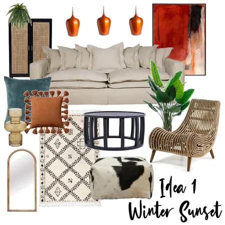 Jasmin. 1. Winter Sunset Interior Design Mood Board by elneeki on Style Sourcebook