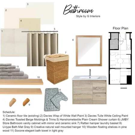 Grass Residences Bathroom Sample board Interior Design Mood Board by Gia123 on Style Sourcebook