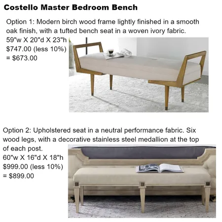 costello master bench1 Interior Design Mood Board by Intelligent Designs on Style Sourcebook