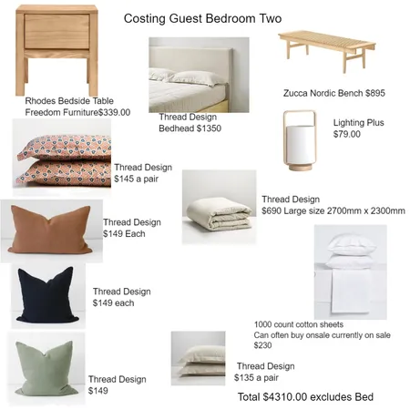 Costing Guest Bedroom Two Interior Design Mood Board by Jennysaggers on Style Sourcebook