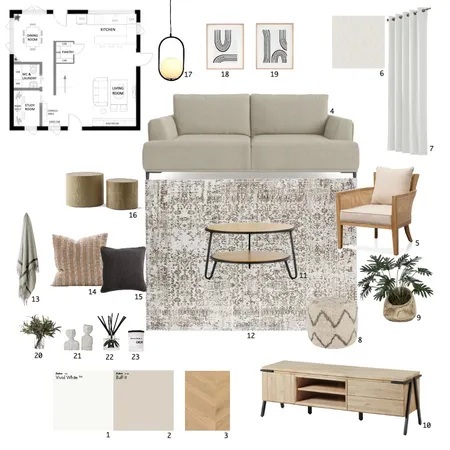 Living Room Sample Board Interior Design Mood Board by carissamariz on Style Sourcebook