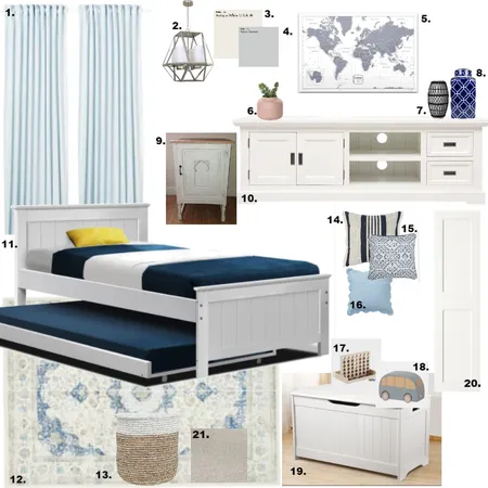 Module 10- Hamptons Guest/Play Room Final Interior Design Mood Board by jems88 on Style Sourcebook