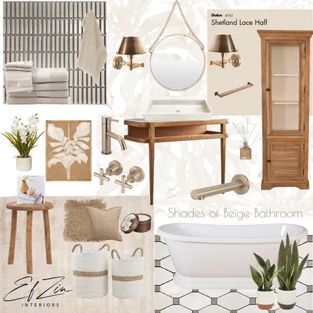 Shades of Beige Bathroom Interior Design Mood Board by EF ZIN Interiors on Style Sourcebook