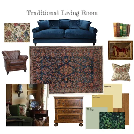 Traditional Living Room Interior Design Mood Board by Dana Nachshon on Style Sourcebook