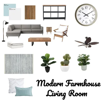 Modern Farmhouse Living Room Interior Design Mood Board by jmccanne on Style Sourcebook