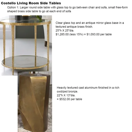 costello living room side tables Interior Design Mood Board by Intelligent Designs on Style Sourcebook