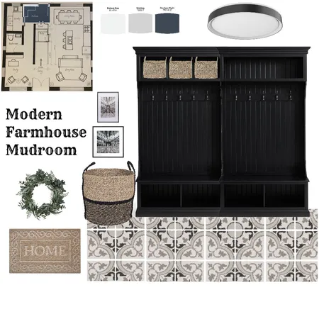 Modern Farmhouse Mudroom Interior Design Mood Board by mambro on Style Sourcebook