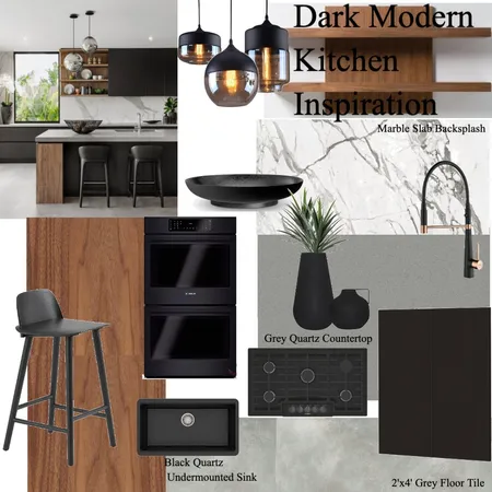 Dark Kitchen Interior Design Mood Board by carolynstevenhaagen on Style Sourcebook