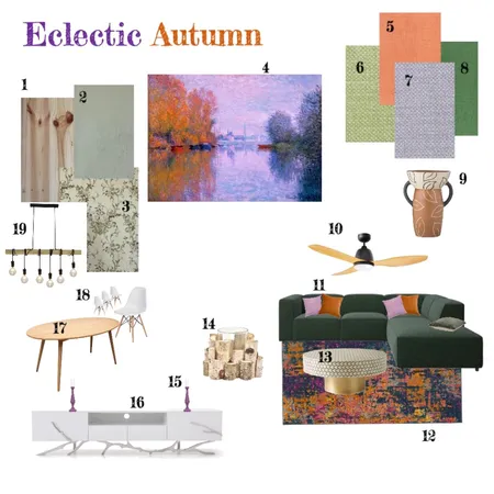 Eclectic autumn Interior Design Mood Board by Arzu Mamedbeili on Style Sourcebook