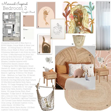 Module 9 - Mermaid Bedroom 2 Interior Design Mood Board by Life from Stone on Style Sourcebook