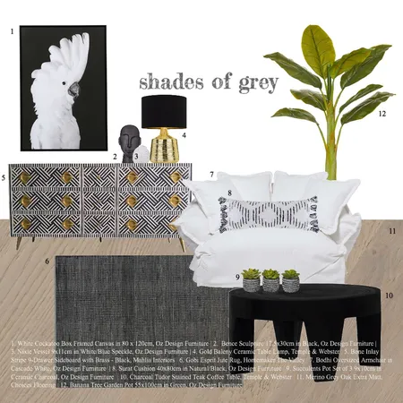 Shades of Grey Interior Design Mood Board by SarahJayneStudio on Style Sourcebook