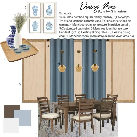 Dining Area sample board Interior Design Mood Board by Gia123 on Style Sourcebook