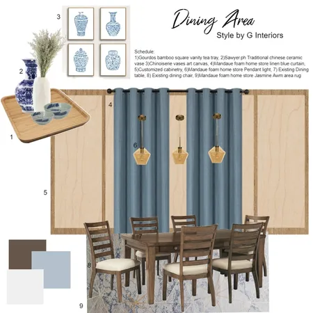 Dining Area sample board Interior Design Mood Board by Gia123 on Style Sourcebook