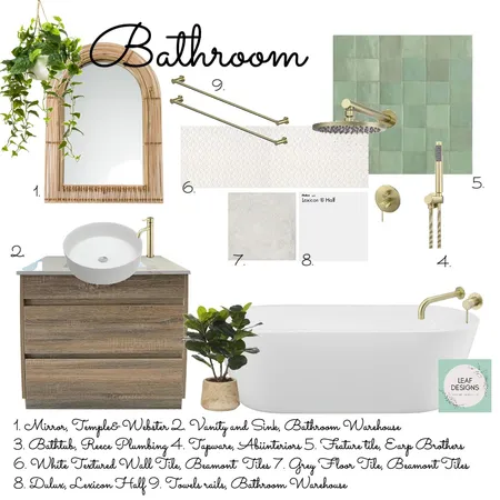 Bathroom Marcela Interior Design Mood Board by Leafdesigns on Style Sourcebook