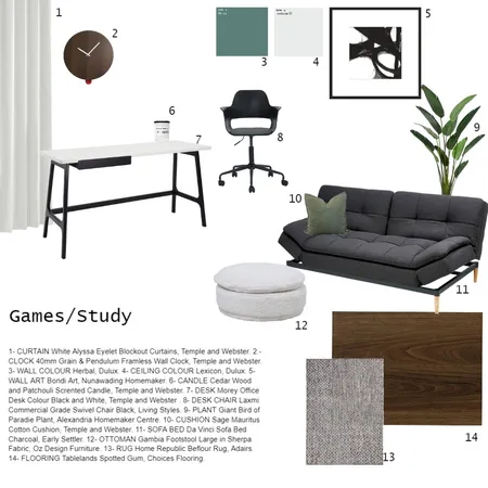 STUDY Interior Design Mood Board by Kelsie on Style Sourcebook