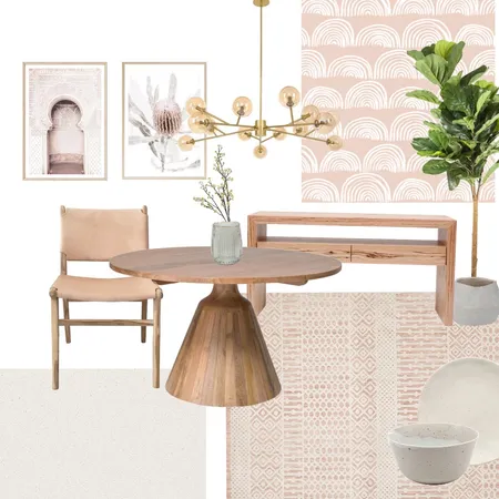 Pink Boho Dining Room Interior Design Mood Board by LJ Studios on Style Sourcebook