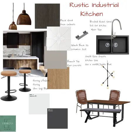 Rustic Industrial Kitchen Interior Design Mood Board by K & N Designs on Style Sourcebook