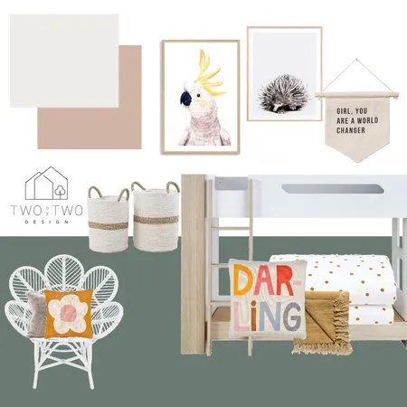 Girls Green Bedroom Interior Design Mood Board by Two By Two Design on Style Sourcebook