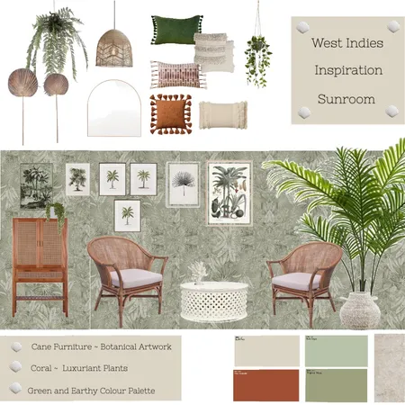 West Indies Sunroom Interior Design Mood Board by Virginie Henriet Interiors on Style Sourcebook