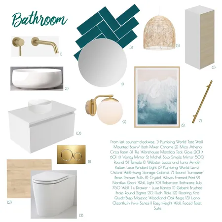 Assignment 9- Bathroom Interior Design Mood Board by je.ssw@hotmail.com on Style Sourcebook