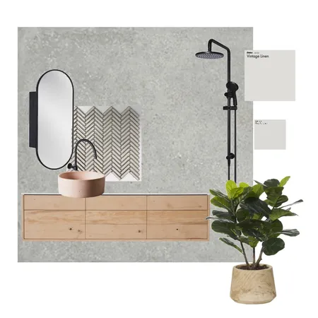 pink basin monochrome bathroom Interior Design Mood Board by Styled.By.V on Style Sourcebook