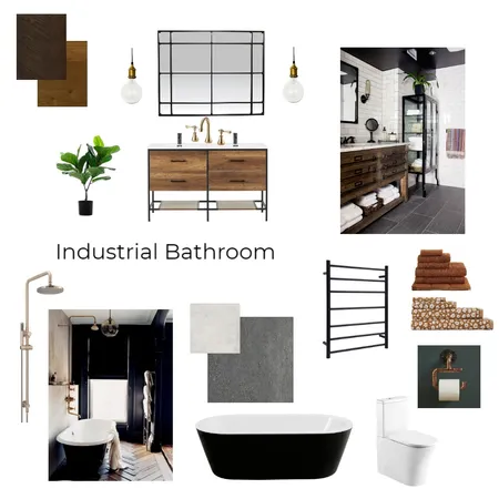 Industrial Bathroom Interior Design Mood Board by cborkin on Style Sourcebook