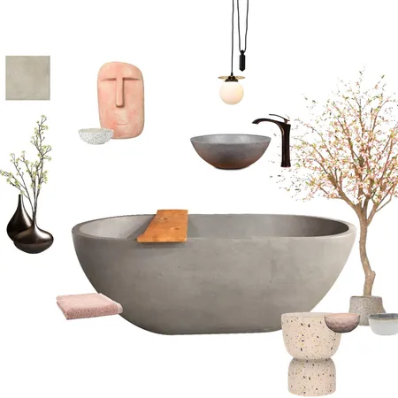 Wabi Sabi Bathroom Interior Design Mood Board by Noemi