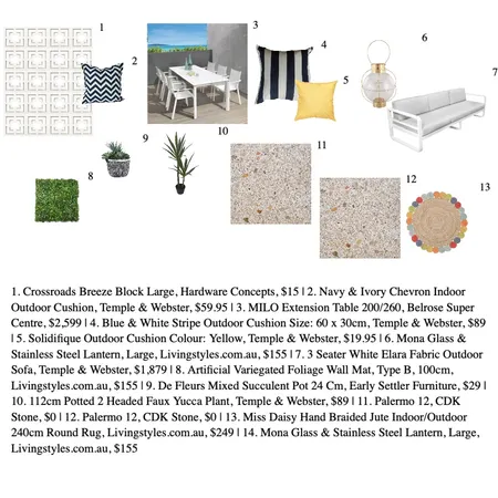 Mid-Century Modern Outdoor Product List Interior Design Mood Board by Erin Eissa on Style Sourcebook