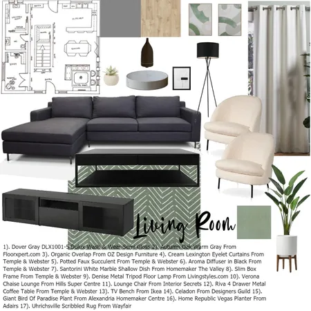 Living Room Sample Board Interior Design Mood Board by baileyjohnston on Style Sourcebook