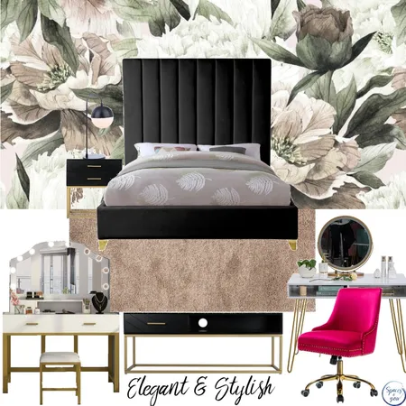 Stylish Feminine bedroom Interior Design Mood Board by Spaces&You on Style Sourcebook