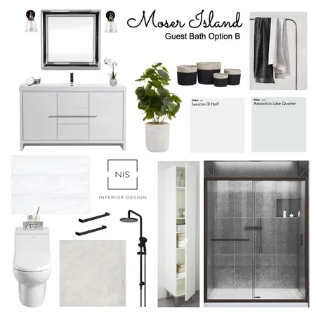 Moser Island Guest Bathroom (option B) Interior Design Mood Board by Nis Interiors on Style Sourcebook