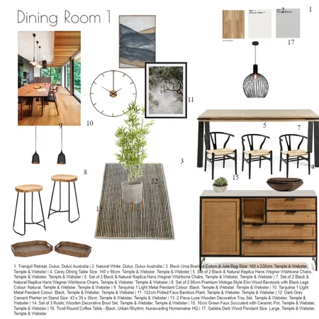 Mood Board 1 Dining. Interior Design Mood Board by Katerina on Style Sourcebook