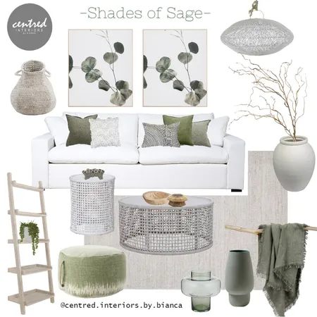 Shades of Sage Living Room Interior Design Mood Board by Centred Interiors on Style Sourcebook