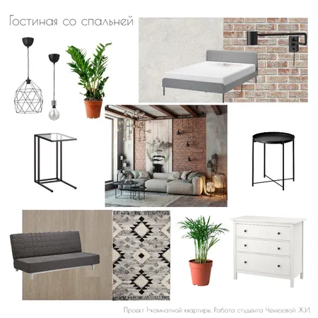Гостиная со спальней Interior Design Mood Board by Jeanna Chemezova on Style Sourcebook